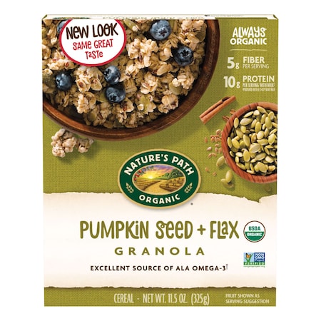 Natures Path Flax+ With Pumpkin Seed Granola 11.5 oz., PK12 89007U